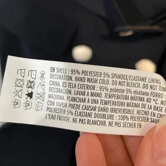 New Endless Rose Shoulder Pad Gold Button Blazer Dress Navy S $139 - Picture 6 of 7